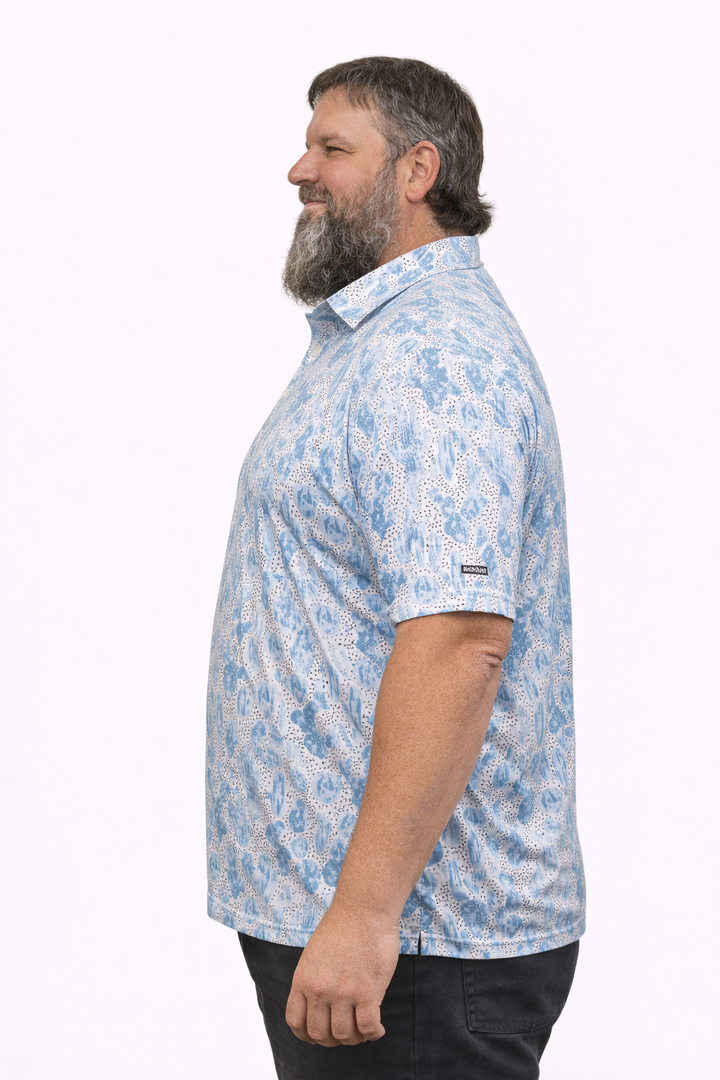 Playing from the Blues (Mens White Golf Shirt)