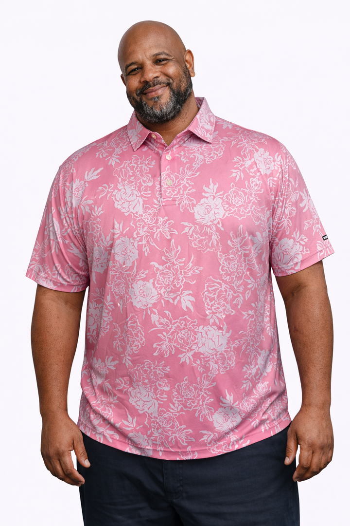 Pretty in Pink (Mens Pink Golf Shirt)