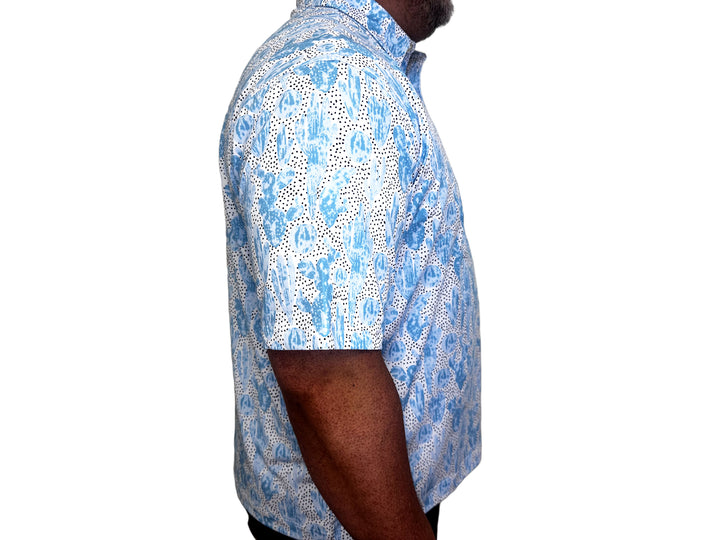 Playing from the Blues (Mens White Golf Shirt)