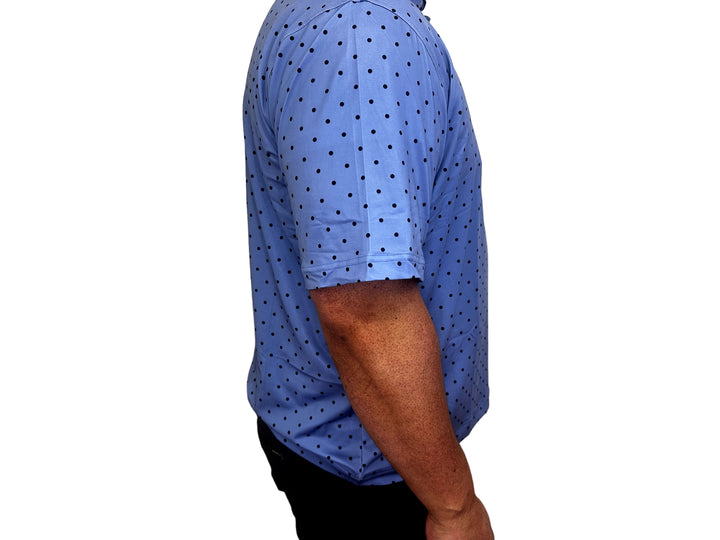 Kiss Me Polka (Blue Mens Golf Shirt)