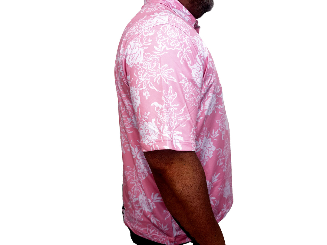 Pretty in Pink (Mens Pink Golf Shirt)