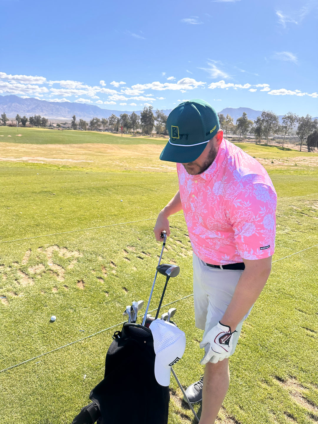 Pretty in Pink (Mens Pink Golf Shirt)