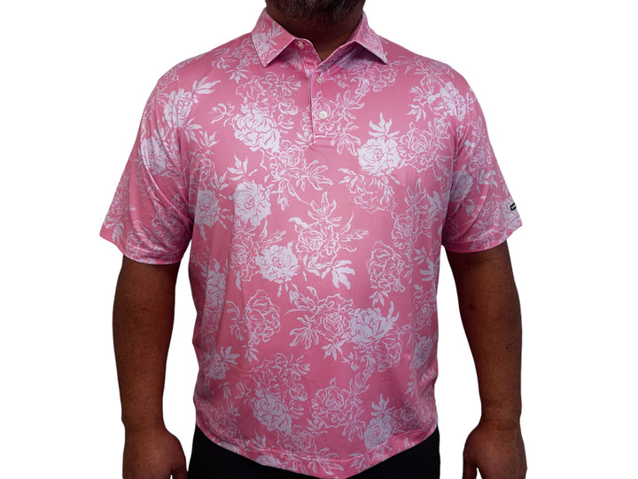 Pretty in Pink (Mens Pink Golf Shirt)