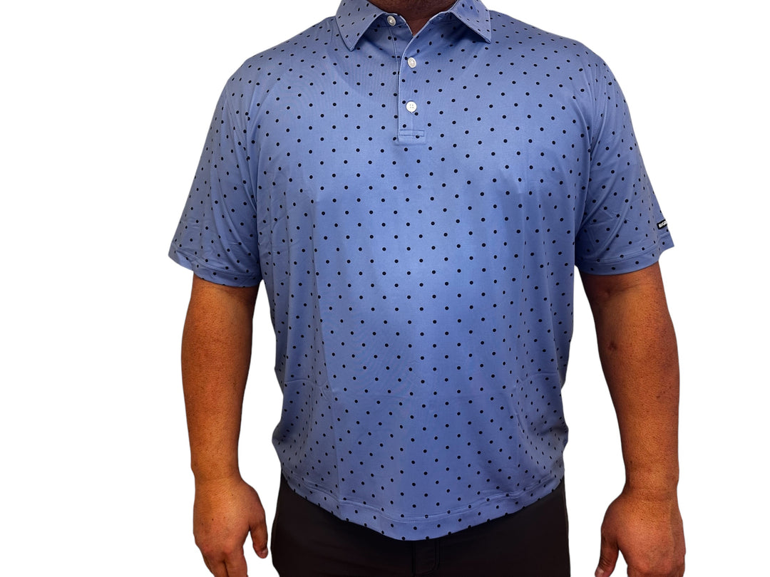 Kiss Me Polka (Blue Mens Golf Shirt) - Main Image
