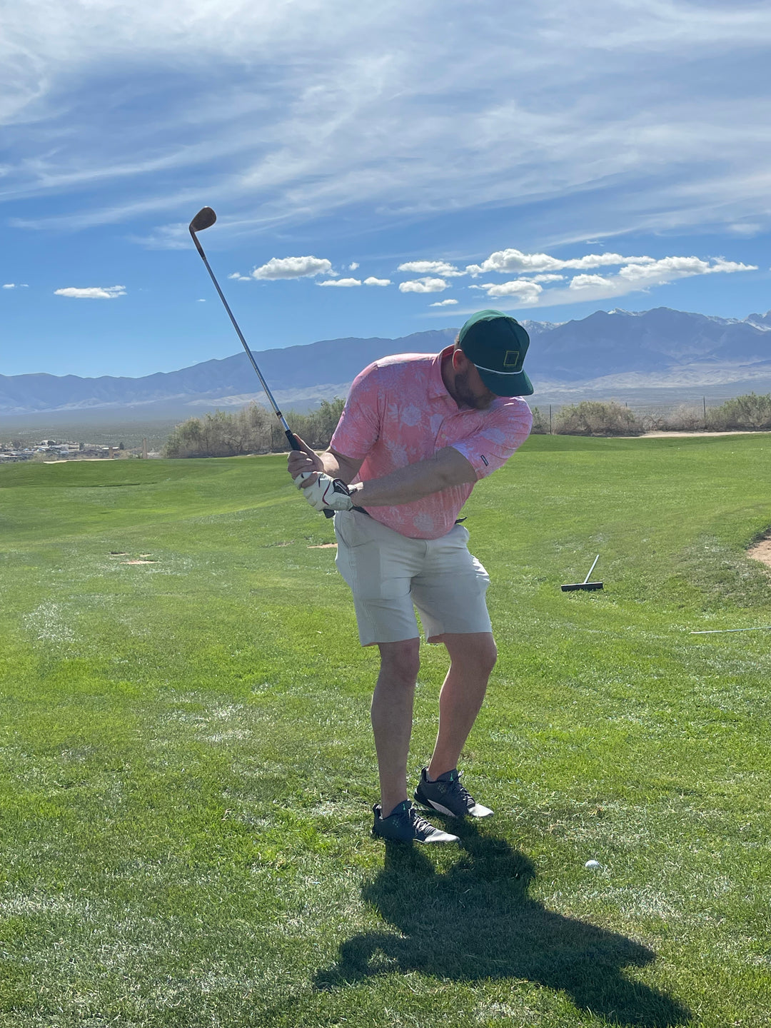 Pretty in Pink (Mens Pink Golf Shirt)