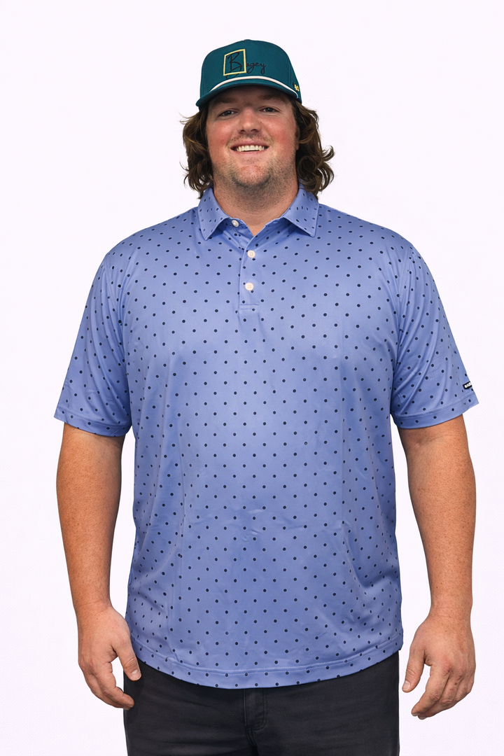 Kiss Me Polka (Blue Mens Golf Shirt)